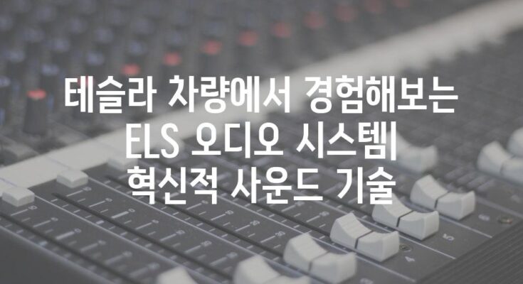 테슬라 차량에서 경험해보는 ELS 오디오 시스템| 혁신적 사운드 기술