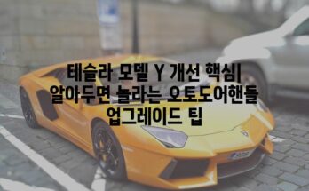 테슬라 모델 Y 개선 핵심| 알아두면 놀라는 오토도어핸들 업그레이드 팁