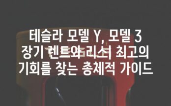 테슬라 모델 Y, 모델 3 장기 렌트와 리스| 최고의 기회를 찾는 총체적 가이드