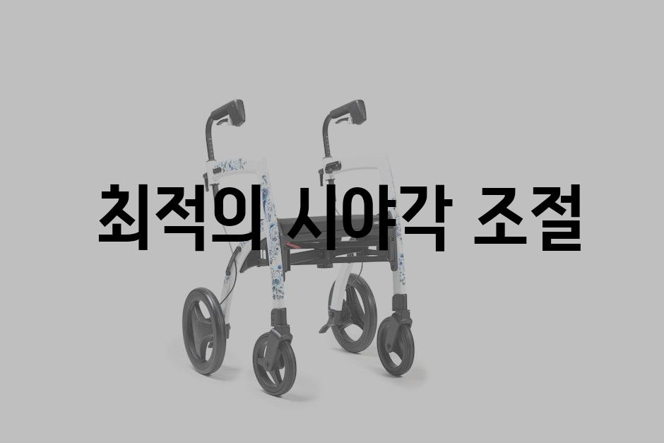  최적의 시야각 조절