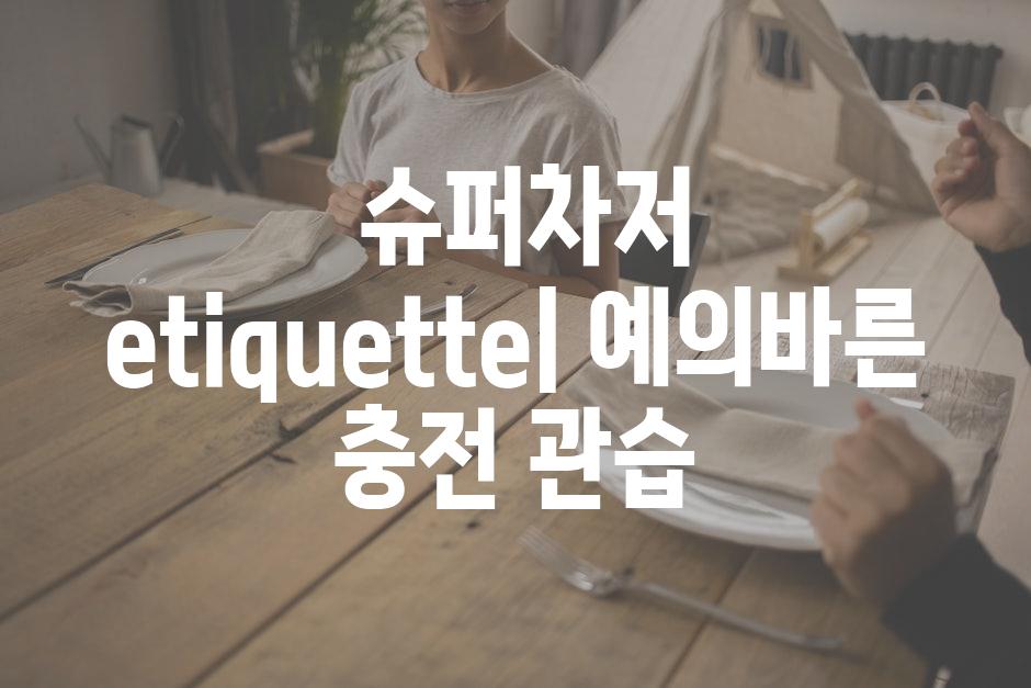  슈퍼차저 etiquette| 예의바른 충전 관습