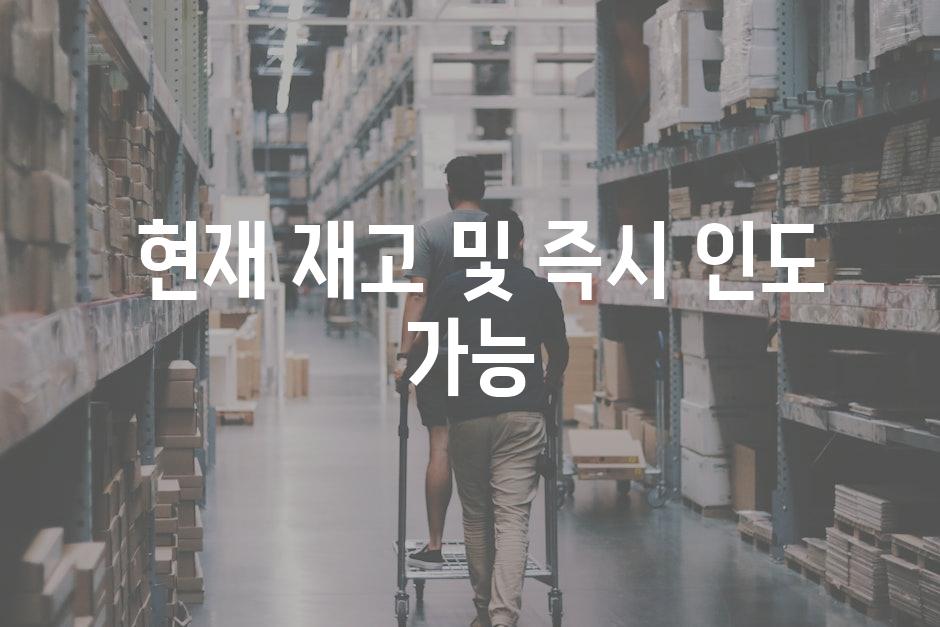  현재 재고 및 즉시 인도 가능