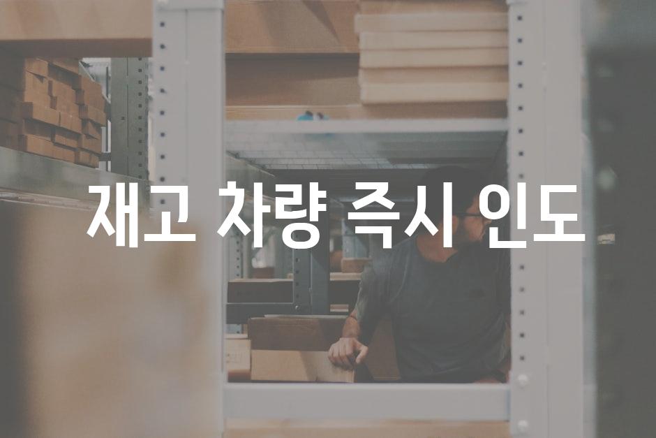  재고 차량 즉시 인도