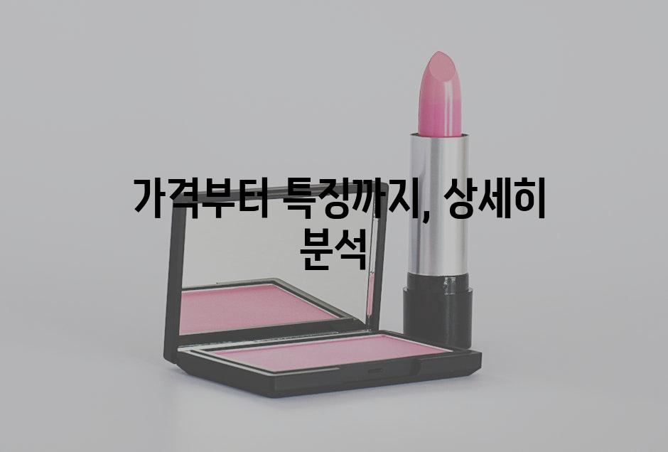  가격부터 특징까지, 상세히 분석