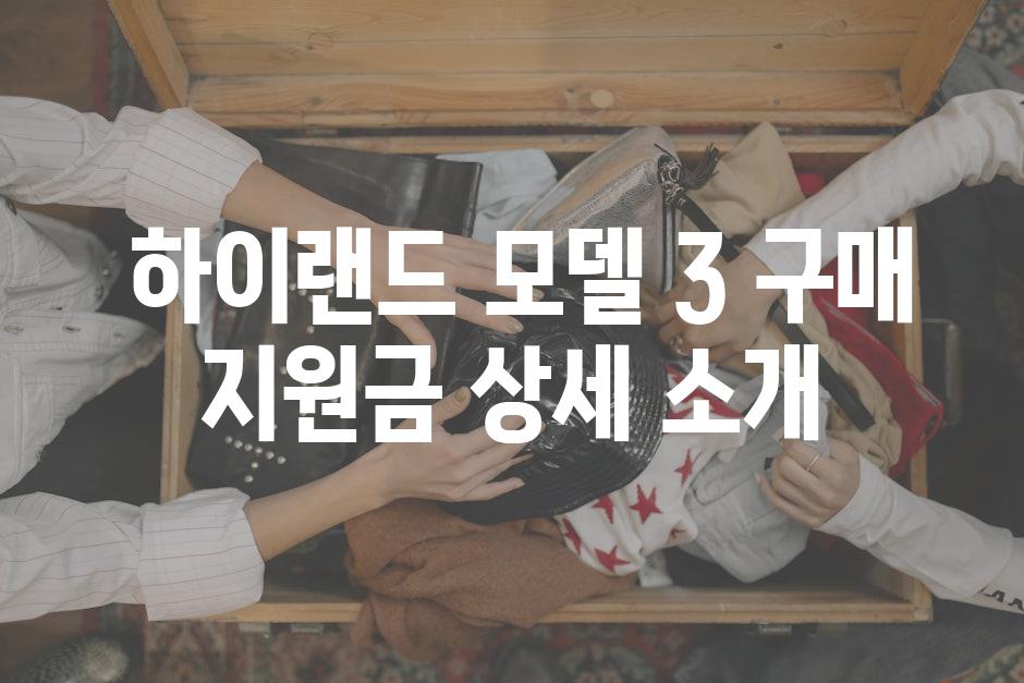  하이랜드 모델 3 구매 지원금 상세 소개