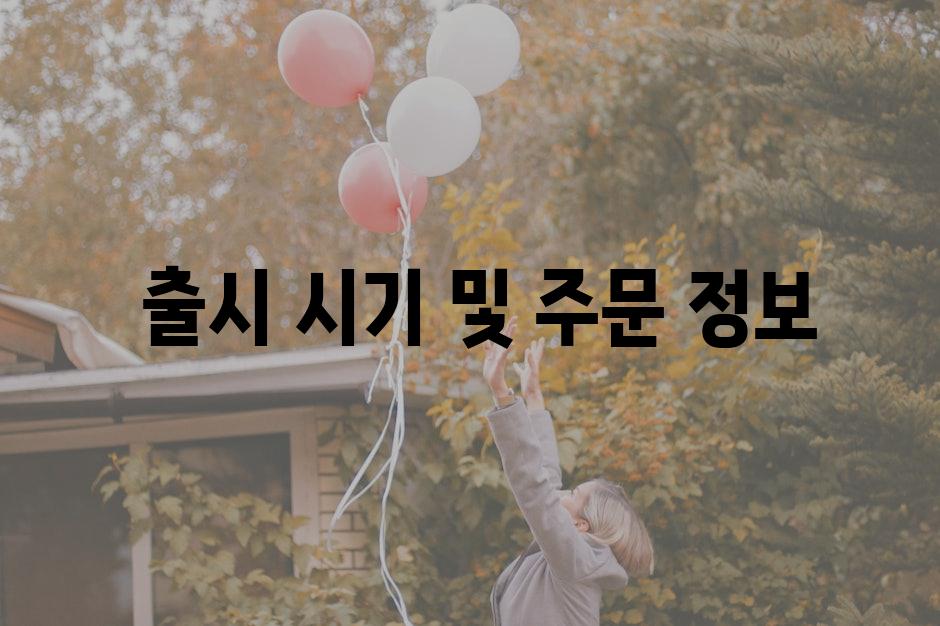  출시 시기 및 주문 정보