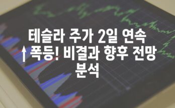 테슬라 주가 2일 연속 ↑폭등! 비결과 향후 전망 분석