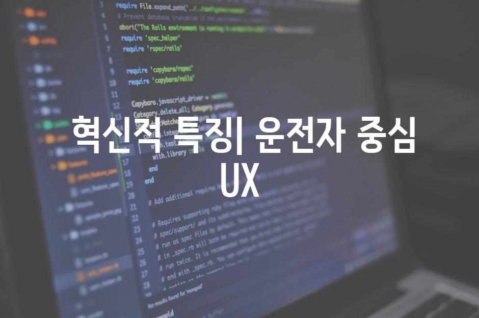  혁신적 특징| 운전자 중심 UX