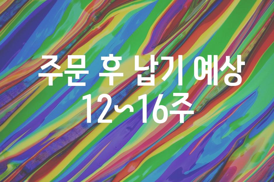  주문 후 납기 예상 12~16주