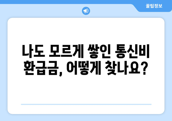 통신비 미환급금 찾아내기 | 깜짝 선물 발견| 내 돈 돌려받는 꿀팁 대공개! | 통신사, 환불, 확인