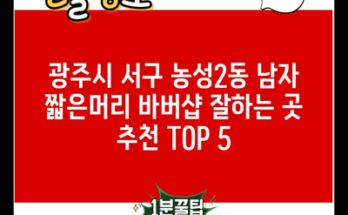 광주시 서구 농성2동 남자 짧은머리 바버샵 잘하는 곳 추천 TOP 5