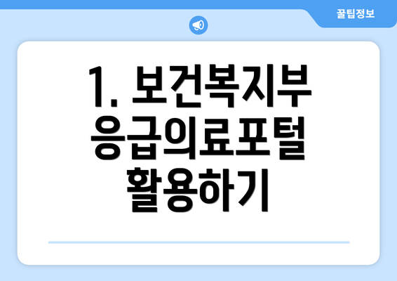 1. 보건복지부 응급의료포털 활용하기