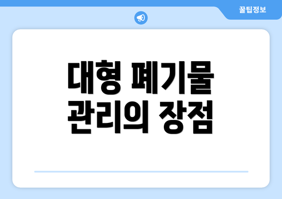 대형 폐기물 관리의 장점