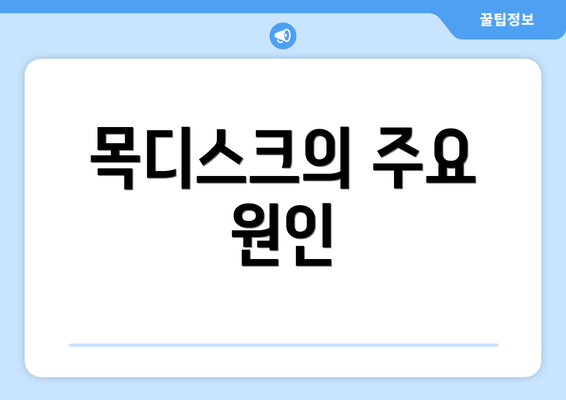 목디스크의 주요 원인