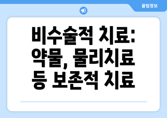 비수술적 치료: 약물, 물리치료 등 보존적 치료