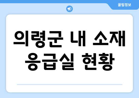 의령군 내 소재 응급실 현황