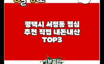 평택시 서정동 점심 추천 직접 내돈내산 TOP3